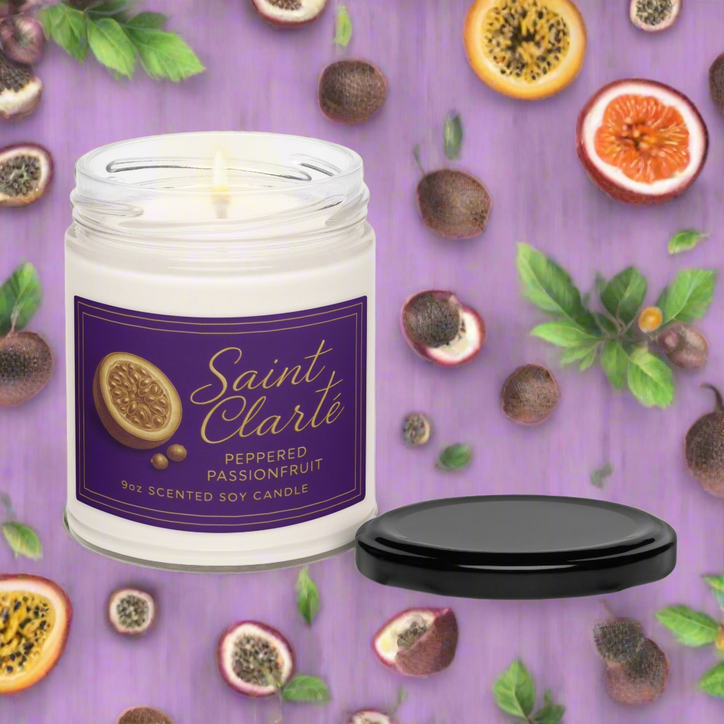 Saint Clarté: Peppered Passionfruit Soy Candle (9oz)