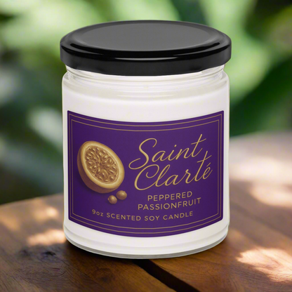 Saint Clarté: Peppered Passionfruit Soy Candle (9oz)