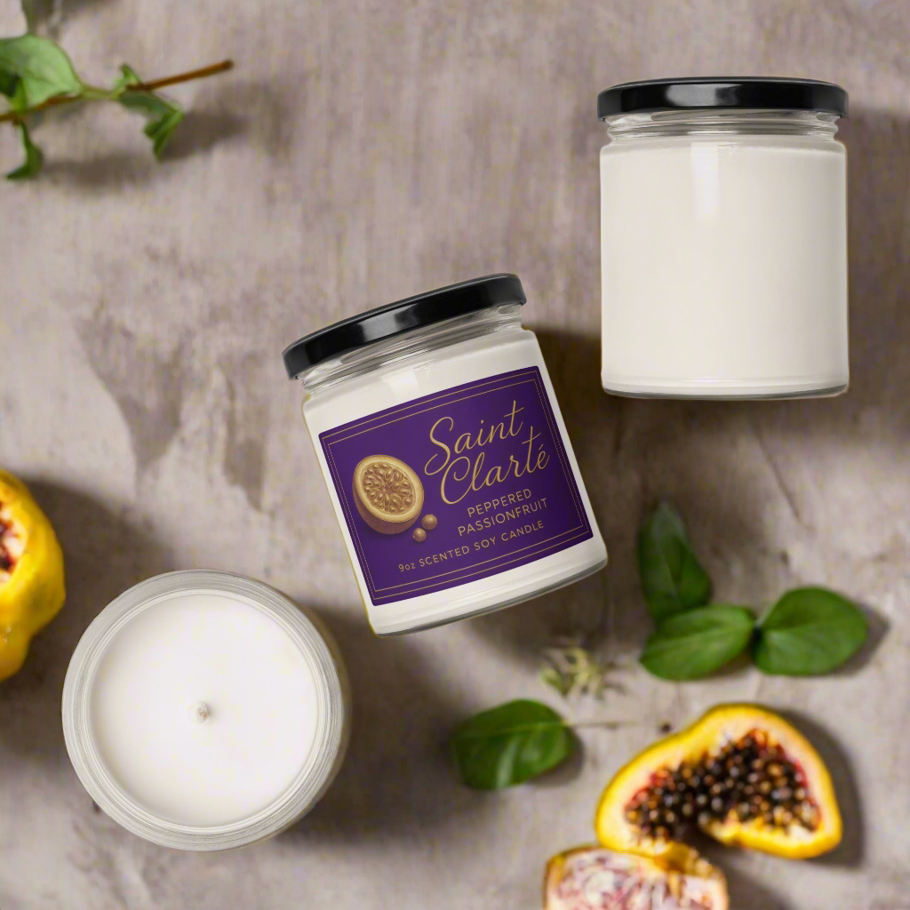 Saint Clarté: Peppered Passionfruit Soy Candle (9oz)